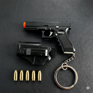 Mini Gun Keychain with Holster